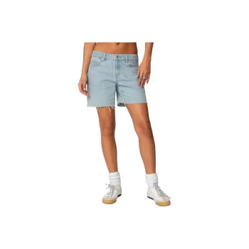 Edikted Tomboy Low Rise Denim Shorts Denim Shorts Women's