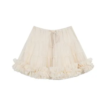ELF SACK Casual Short Skirts Women's Elegance Apricot
