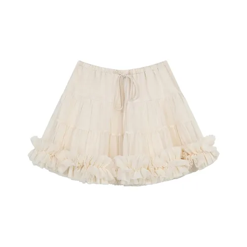 ELF SACK Casual Short Skirts Women's Elegance Apricot