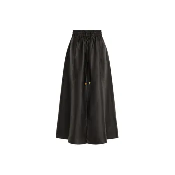 MEIYANG Casual Long Skirt Women's Black