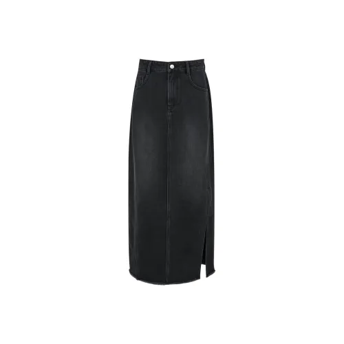 3COLOUR Casual Long Skirts Women's Classic Black