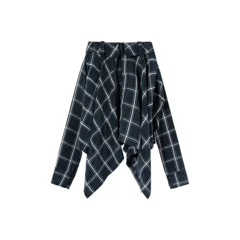 Ouyang Casual Short Skirts Women's Navy Blue
