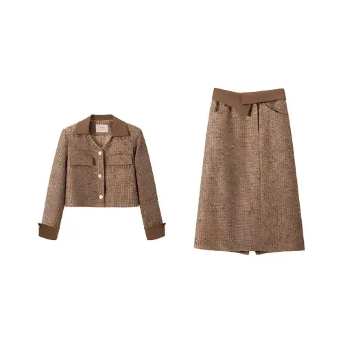 SHUXI Skirt Set Women's Ronnie Brown