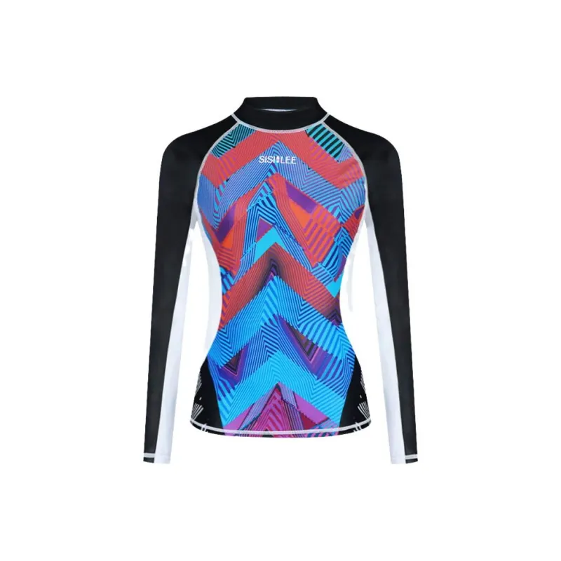 SISII LEE Two Piece Swimsuits Women's Rhythm Blue/Red Patchwork-0