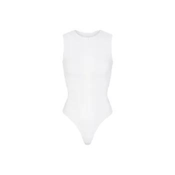 SKIMS SIGNATURE SWIM ZIP FRONT SLEEVELESS ONE PIECE One-piece Swimsuit Women's SNOW/Snow