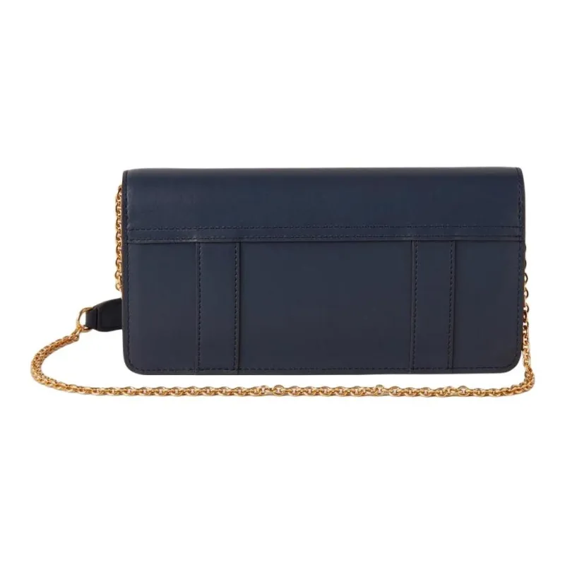 Mulberry Glossy Leather Clutch Bag Over The Shoulder Women's Night Sky-2