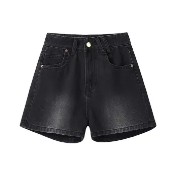 Wen Shan Denim Shorts Women's Black Gray