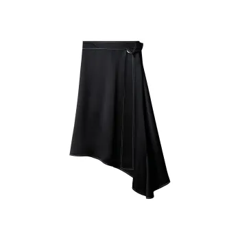 Roselingling Casual Long Skirt Women's Elegant Black