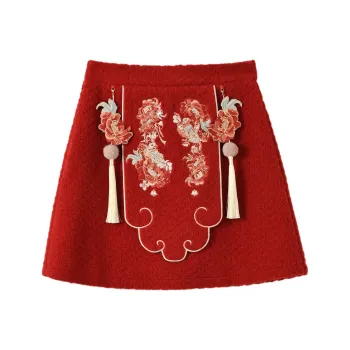 SNBL Casual Short Skirts Women's Red