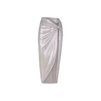 SKIMS LIQUID SHINE SWIM SARONG SKIRT Swim Dresses & Skirts Women's SMOKE/Smoke Gray