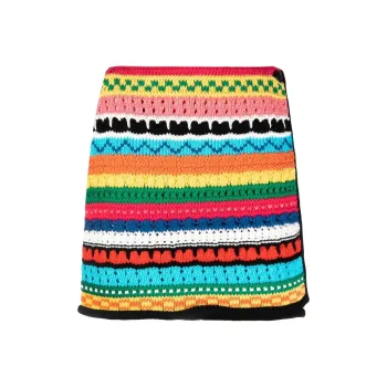 Alanui Over The Horizon Crochet Miniskirt
