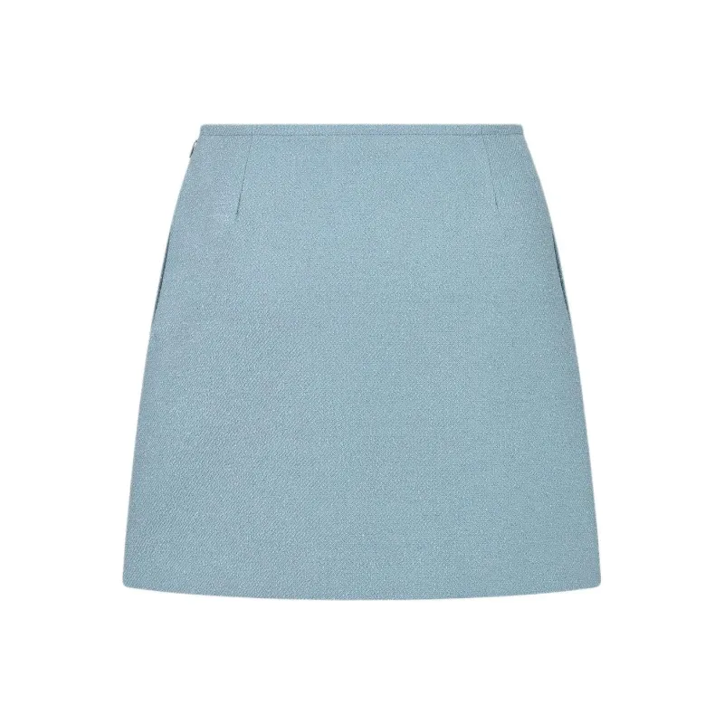 DIOR FW24 Casual Short Skirts Women's Light Blue-0
