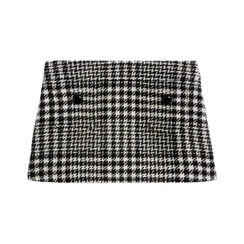 CELINE Trapeze Mini Skirt In Wool Tweed