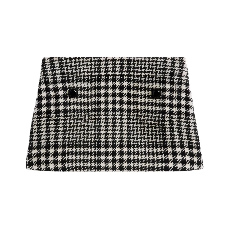 CELINE Trapeze Mini Skirt In Wool Tweed-0