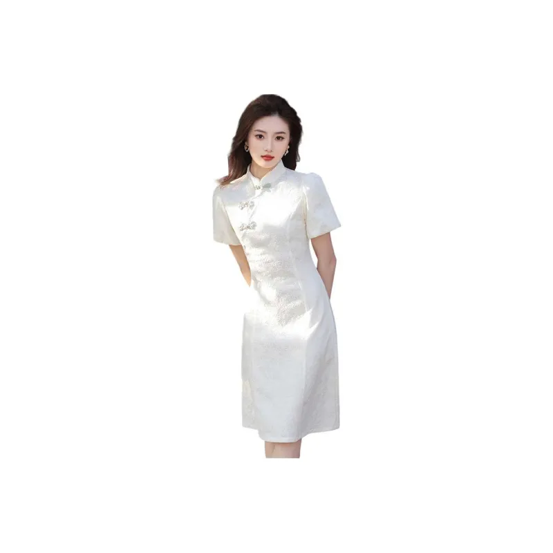 Red Colored Clothes Cheongsam Women's Charming Moon-0