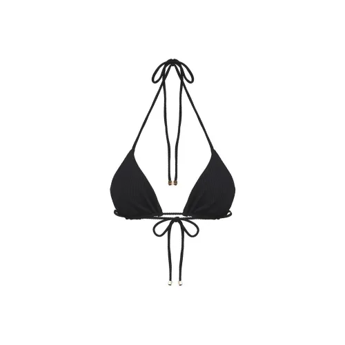 PRINCESS POLLY NEVAEH TRIANGLE RIBBED BIKINI TOP Bikini Women's BLACK/Black