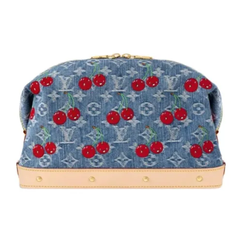 LOUIS VUITTON Takashi Murakami, Collaboration Denim Clutch Large Size Women's Blue & Red