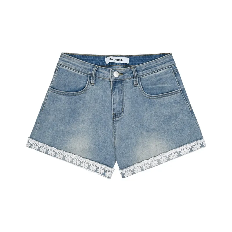 Umoumo Denim Shorts Women's Blue-0