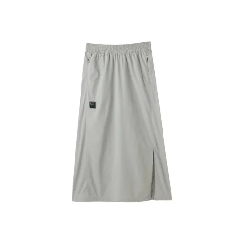 PUMA RETRO Casual Long Skirt Women's Light Gray