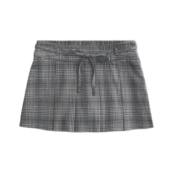 Hollister Casual Short Skirts Women's Gray Plaid