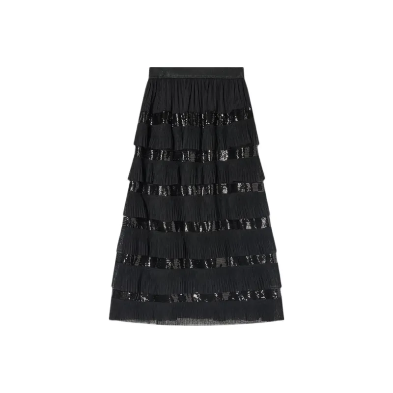 Goodland Casual Long Skirts Women's Black-0