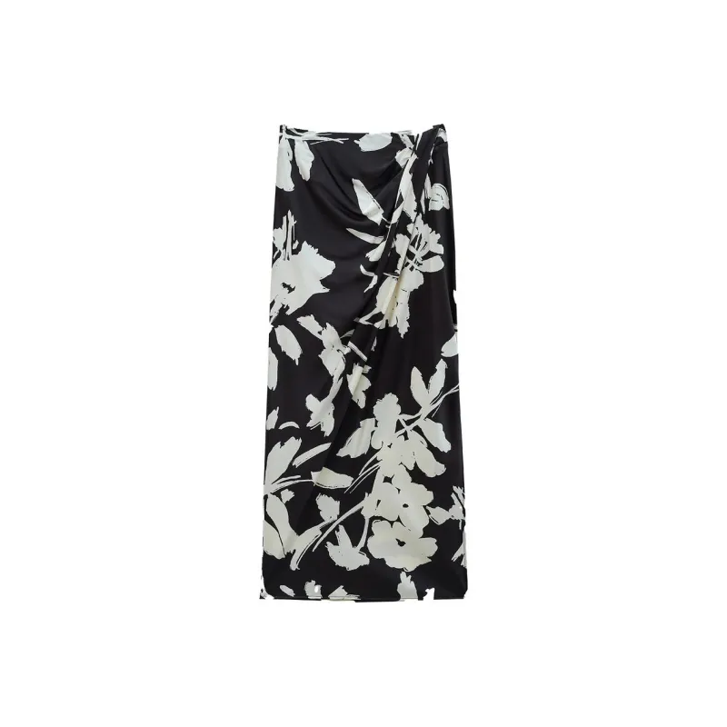 INSUN Casual Long Skirt Women's Black-0