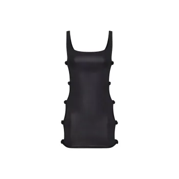 SKIMS LIQUID SHINE SWIM KNOTTED TANK DRESS One-piece Swimsuit Women's ONYX/Onyx
