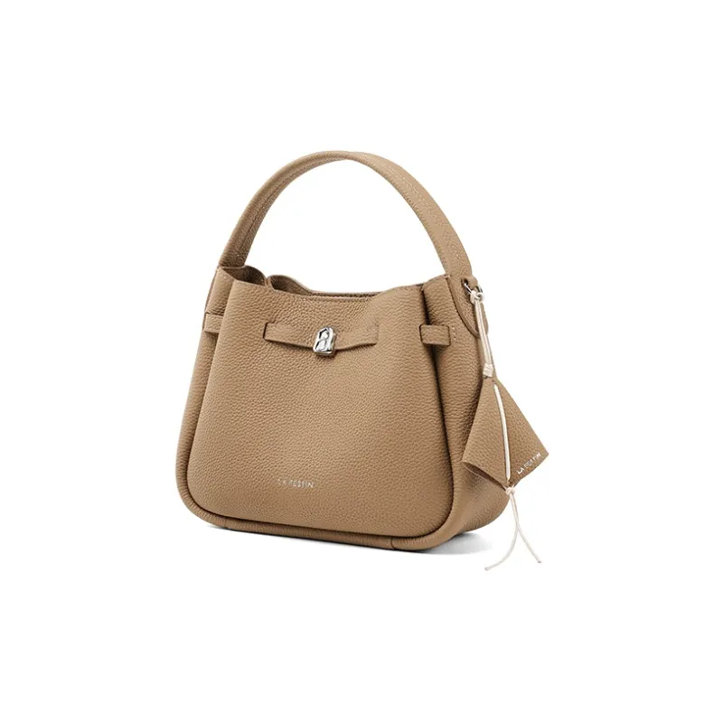 LA FESTIN Top Grain Cow Leather Basket Bag Handbag Medium Size Women's Multicolor-9