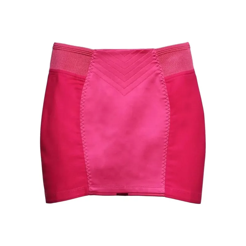 Jean Paul Gaultier Satin Stretch Mini Skirt 'Pink'-0