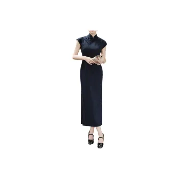 Red Colored Clothes Cheongsam Women's Black