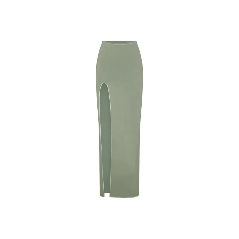 SKIMS SEAMLESS MODAL SLIT LONG SKIRT Casual Long Skirts Women's MINERAL/Mineral-0