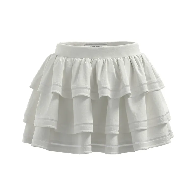 URBAN REVIVO Casual Short Skirts Women's Raw White-0
