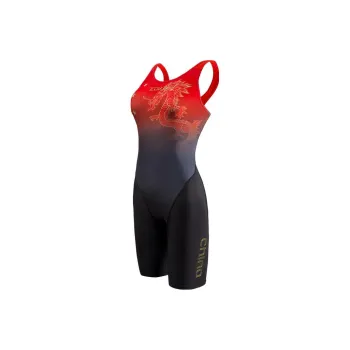 ZOKE One Piece Swimsuits Women's Black Red China Dragon