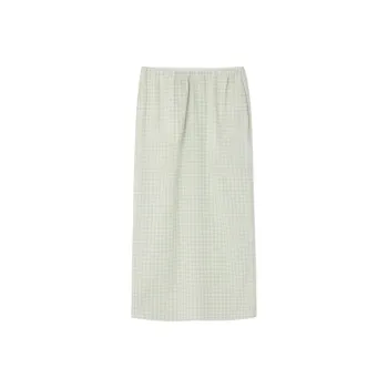 AMERICAN VINTAGE A.M SS24 JUPE FEMME PYKOBOO Casual Long Skirts Women's Vichy Opal Green
