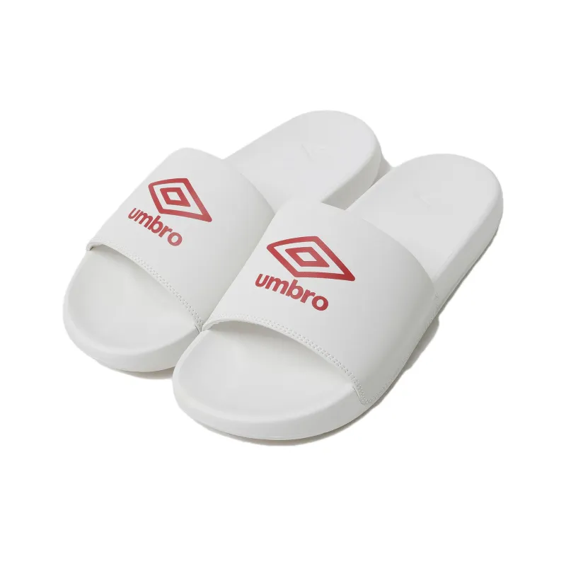 Umbro ZEPPI SD Slip Resistant Shock Absorbers Slide Slippers Unisex White Red-1