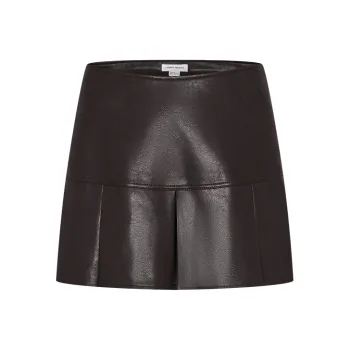 URBAN REVIVO Casual Short Skirts Women's Dark Red Brown