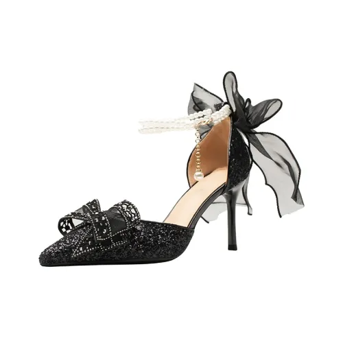 Zubumei Slim Heel High Heels Women's Black