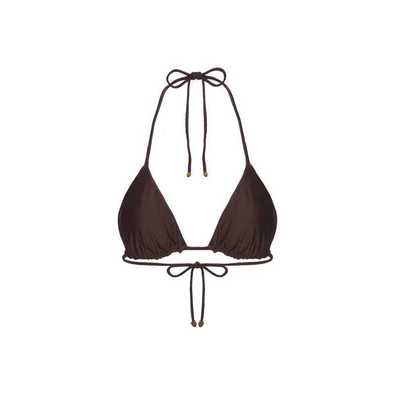PRINCESS POLLY NEVAEH TRIANGLE SHINE BIKINI TOP Bikini Women's BROWN/Brown-0