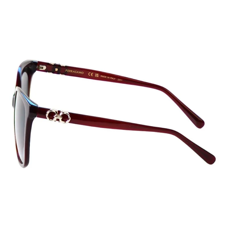 FERRAGAMO Plate And Metal Square Sunglasses Unisex Red-2