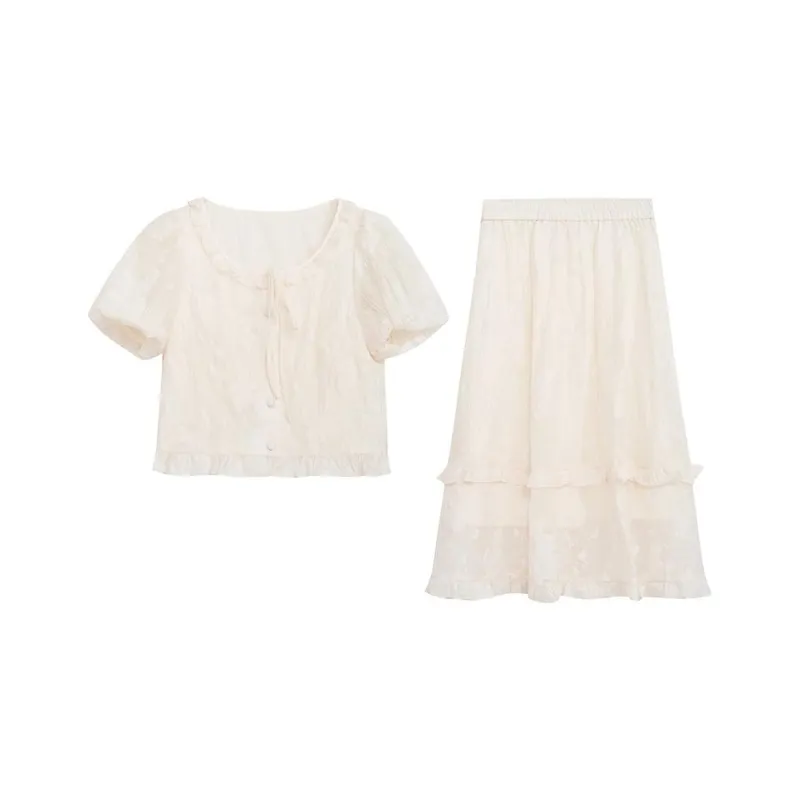 ZIHAN Skirt Set Women's Beige Gold-0