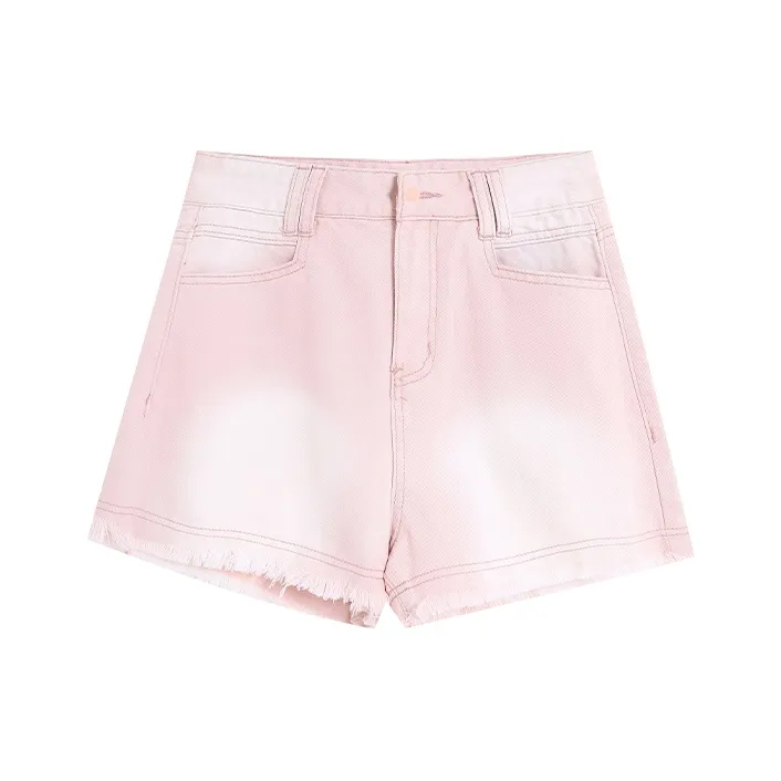 PZHK Denim Shorts Women's Pink-0