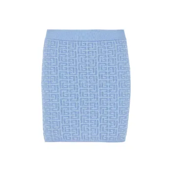 BALMAIN Monogrammed Mini Skirt