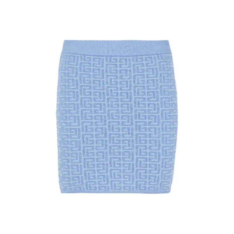 BALMAIN Monogrammed Mini Skirt-0