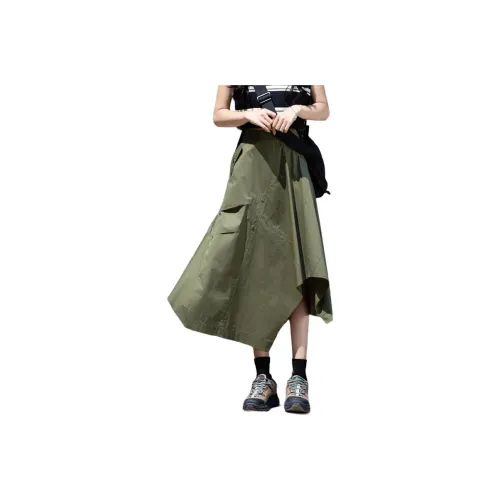 You Cow Me Pants Casual Long Skirts Women's Army Green