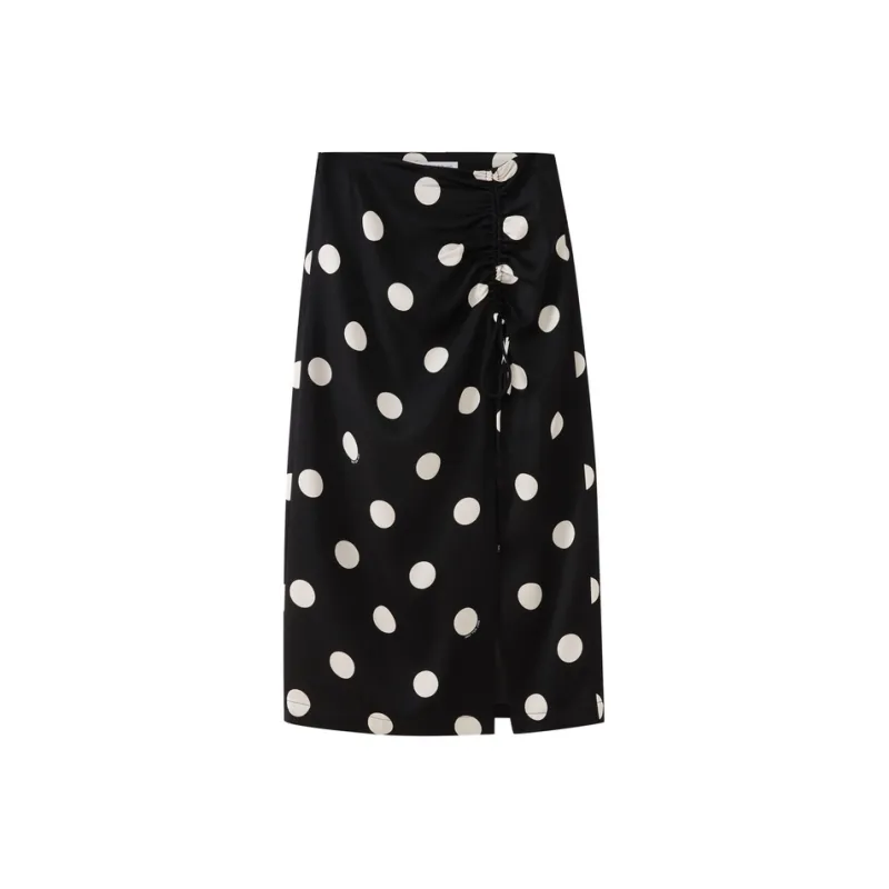 SHUIYUNJIAN Casual Short Skirts Women's Raw White Dot-0