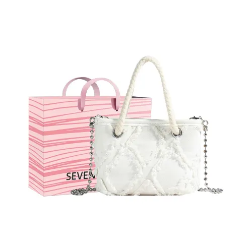 SEVENMOONS Fabric One Shoulder Handbag Women's White/Blue/Pink