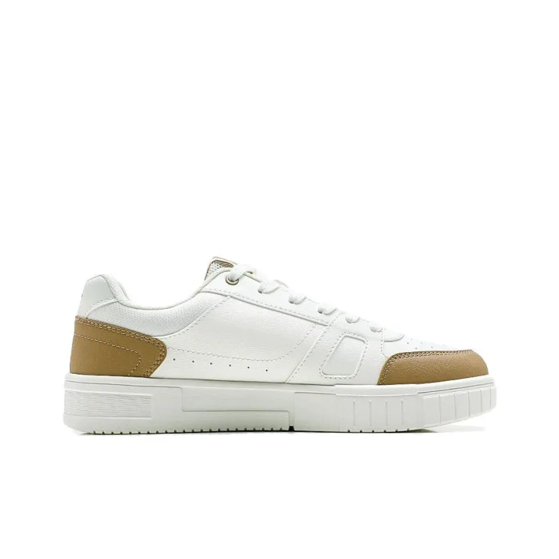 QIAODAN Anti Slip Wear Resistant Low Top Skateboard Shoes Men's White Brown-1