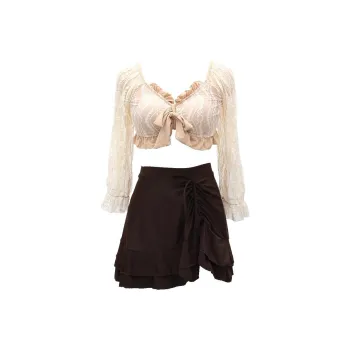 Xu Susu Two-Piece Swimsuits Women's Coffee