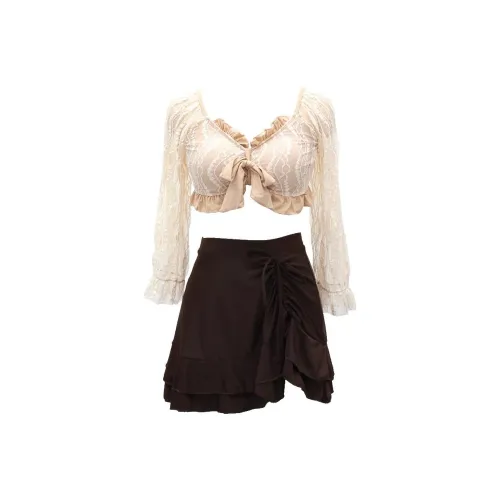 Xu Susu Two-Piece Swimsuits Women's Coffee