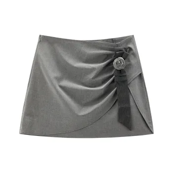 LEDIN Casual Short Skirts Women's Tin Gray